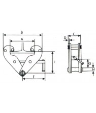 Torso Balkklem 1000 Kg 75 - 220mm Hef- & Hijsmateriaal