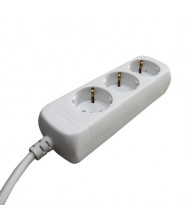 Tcd 3v + ra 3 meter 3x1.0mm² wit wit vb extend Stekkerdozen