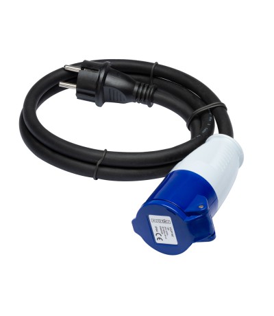 Fluxon Verloopstekker 230V - 16A met 1m kabel Verlengkabels