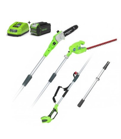 Greenworks Accu Stok- Zaag en Heggenschaar INCL. 4.0Ah accu en lader Snoeiapparaten