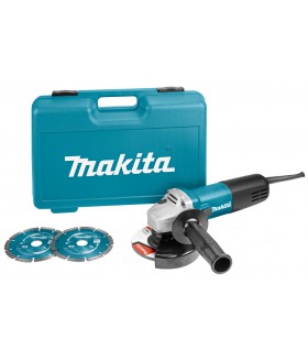 Makita 230V Haakse slijper 125mm + 2 diamantschijf 9558HNRGK2 Haakse slijper