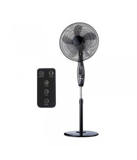 Statiefventilator 60cm draaiend 60W zwart + ab ventilator