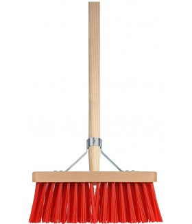 Bezem rood 28cm, incl steel 140cm Overig Tuingereedschap