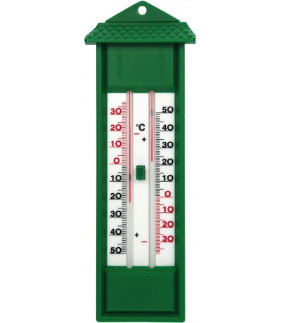 Thermometer min/max, groen kunststof