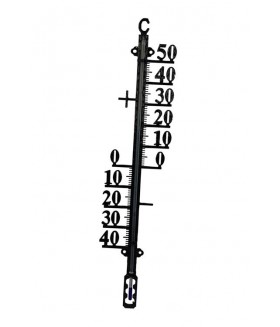 Buitenthermometer 38cm metaal zwart Thermometers