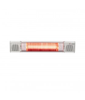 Eurom Heat and BeatTerrasverwarmer met LED en bluetooth speaker Wit Terras