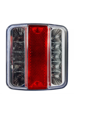 KSG LED Achterlicht 12v wit/rood/wit 11x11