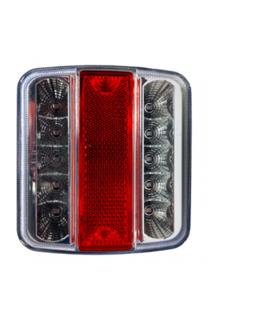 KSG LED Achterlicht 12v wit/rood/wit 11x11 Aanhanger verlichting LED