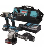 Makita 18 V combiset boren, (slag)schroeven en slijpen DLX3156TX1