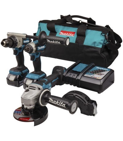 Makita 18 V combiset boren, (slag)schroeven en slijpen DLX3156TX1 Overig Accu gereedschap