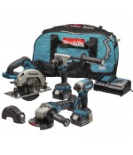 Makita 18 V combiset slagboormachine, slijper en cirkelzaag DLX4156TX1