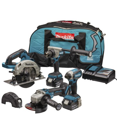 Makita 18 V combiset slagboormachine, slijper en cirkelzaag DLX4156TX1 Overig Accu gereedschap