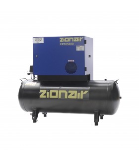 Zion Air Compressor gedempt 3kW 400V 11 bar 200L tank Compressor