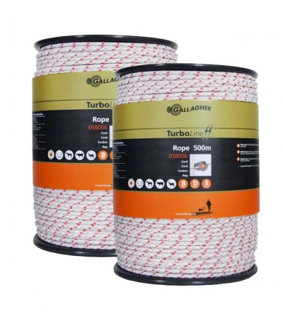 Gallagher duopackTurboline cord wit 2X500M Aktie!