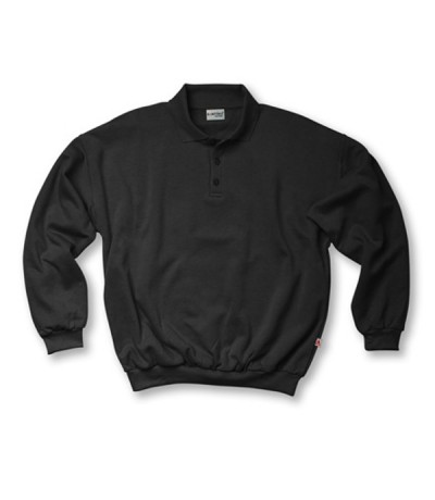 Sweater polokraag zwart XXXL