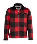 Storvik Houthakkers Fleece Jas London Rood Geblokt Teddy gevoerd Maat M