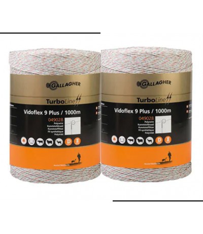 Gallagher Duopack  Vidoflex 9 turboline plus wit 2x1000mtr Aktie!