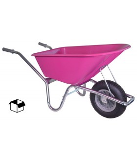 Tuinkruiwagen verzinkt frame, 100L. fuchsia in doos Kruiwagen