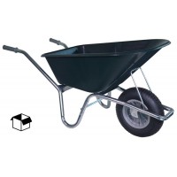 Tuinkruiwagen verzinkt frame, 100L. donkergroen in doos