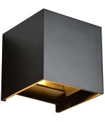 LED Wandlamp 2x3W Up&Down vierkant, zwart 3000K IP65