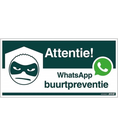 Bord Whatsapp buurtpreventie 150 x 300 mm