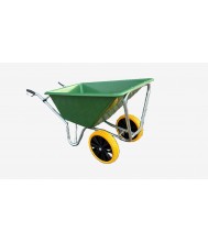 JMC Kruiwagen 160 Liter Poly Met Verzinkt Onderstel En 2 Anti-Lek Banden Kruiwagen