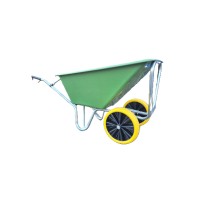 JMC Kruiwagen 160 Liter Poly Met Verzinkt Onderstel En 2 Anti-Lek Banden