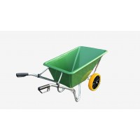 JMC Kruiwagen 160 Liter Poly Met Verzinkt Onderstel En 2 Anti-Lek Banden