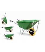 JMC Kruiwagen 160 Liter Poly Met Verzinkt Onderstel en nooit meer lek wiel