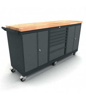 Verrijdbare werkbank 2x 2 deuren 7 laden kast Werkplaatsinrichting