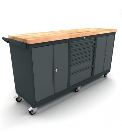 Verrijdbare werkbank 2x 2 deuren 7 laden kast Werkplaatsinrichting
