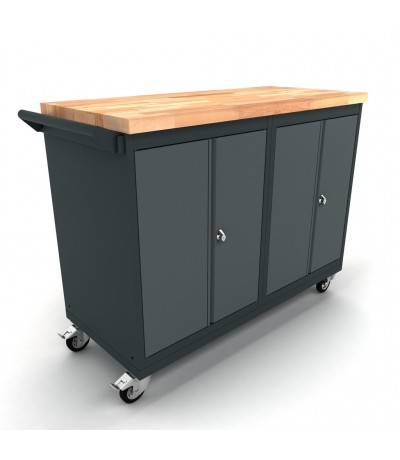 Verrijdbare werkbank 2x 2 deuren kast Werkplaatsinrichting Verrijdbare werkbank 2x 2 deuren kast Werkplaatsinrichting