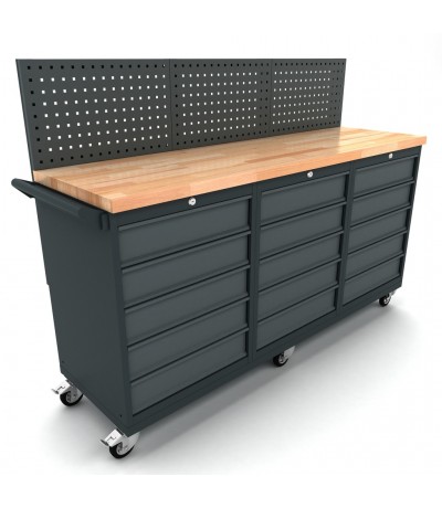 Verrijdbare werkbank 3x 5 laden kast Werkplaatsinrichting