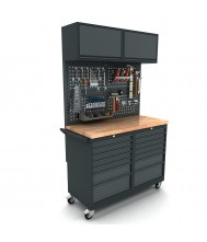 Verrijdbare werkbank 2x 7 laden kast incl. gereedschapswand en bovenkast Werkplaatsinrichting