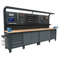 Bullram industriële werkbank (vaste kasten)