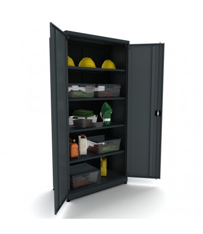 Metalen gereedschapskast 2 deurs incl. 4 planken