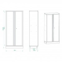 Metalen gereedschapskast 2 deurs incl. 4 planken