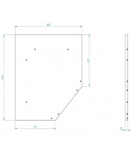 Bullram houten Hoekwerkblad 1019 × 1019 × 38 mm STARX DEEP