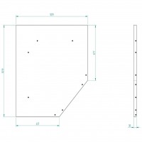 Bullram houten Hoekwerkblad 1019 × 1019 × 38 mm STARX DEEP