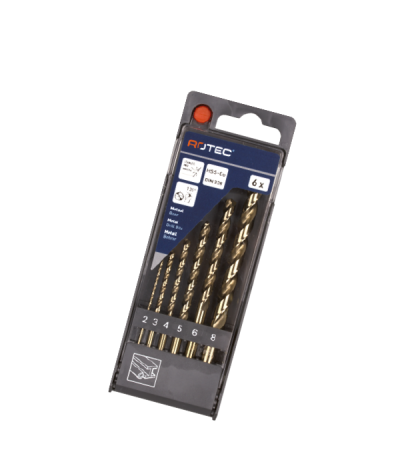 Rotec Spiraalborenset '111', Din 338, Type N, 6-Dlg Ø2-8 Rotec Spiraalborenset '111', Din 338, Type N, 6-Dlg Ø2-8