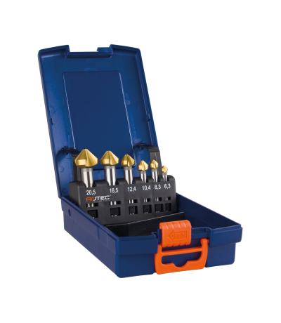 Rotec Verzinkfr.Set '404', Hss-G Tin, 6-Dlg, M3-M10, Ø6,3-20,5