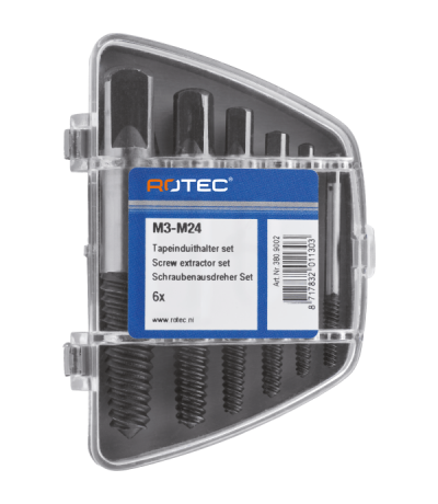 Rotec Tapeinduithalerset, 6-Dlg., M3-M24 (No.1-6) In Kunstst. Doos Rotec Tapeinduithalerset, 6-Dlg., M3-M24 (No.1-6) In Kunstst. Doos