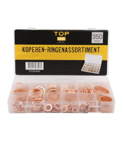 Assortiment koperen ringen 350 delig