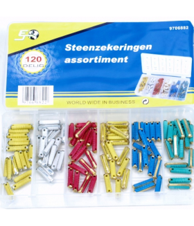 Assortiment steenzekeringen 120 delig Assortiment doos