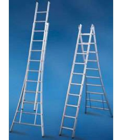 Solide Bouwladder omvormbaar 2 x 12 Sporten