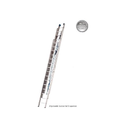 Solide 3-Delige Schuifladder 3x16 met Touw Ladder 3 delig