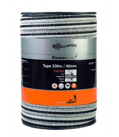 Gallagher powerline lint 40mm wit 200m