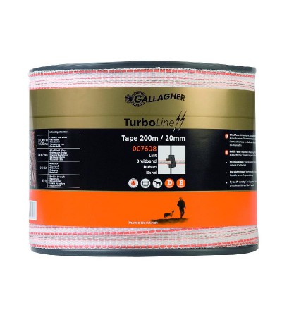 Gallagher turboline lint 20 mm wit 200m Geleiders