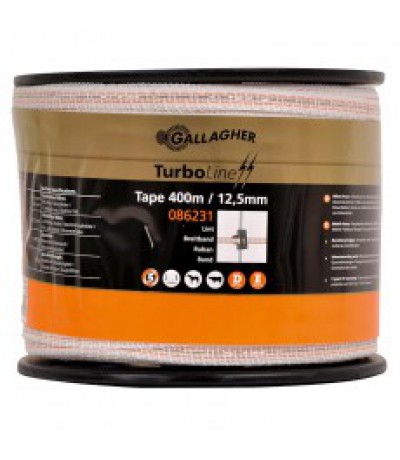 Gallagher turboline lint 12,5mm wit 400m