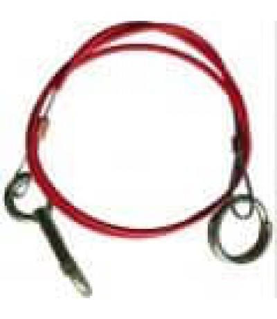 Breekkabel+ring rood/zwart 1 meter. voor oplooprem Koppeling aanhanger